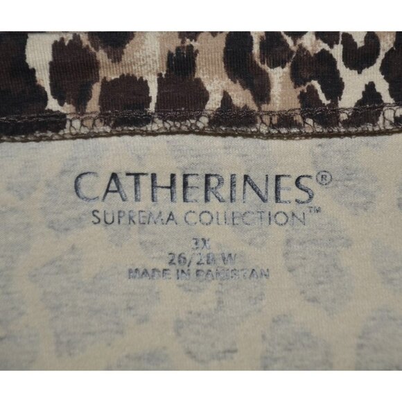 Catherines Suprema Collection 3/4 Sleeve Cheetah Animal Print Top Plus Size 3X - Picture 9 of 11